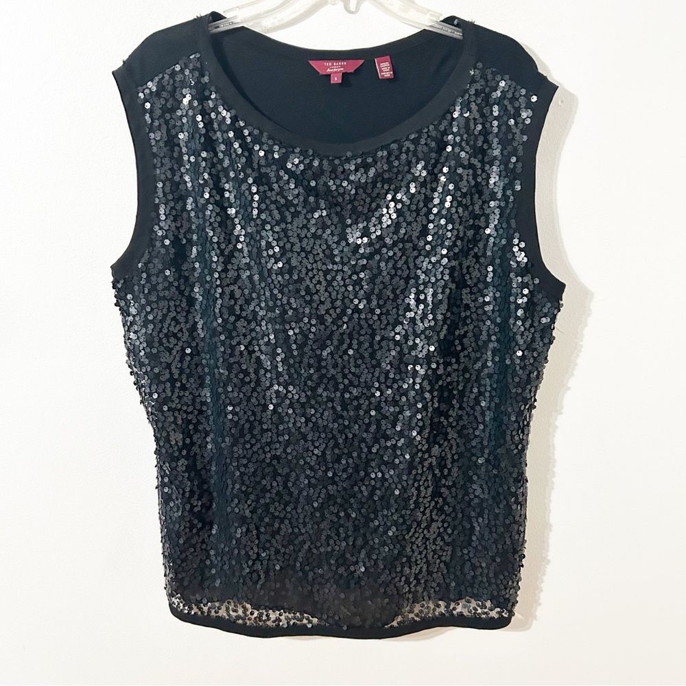 Ted Baker London Black Sequin Blouse